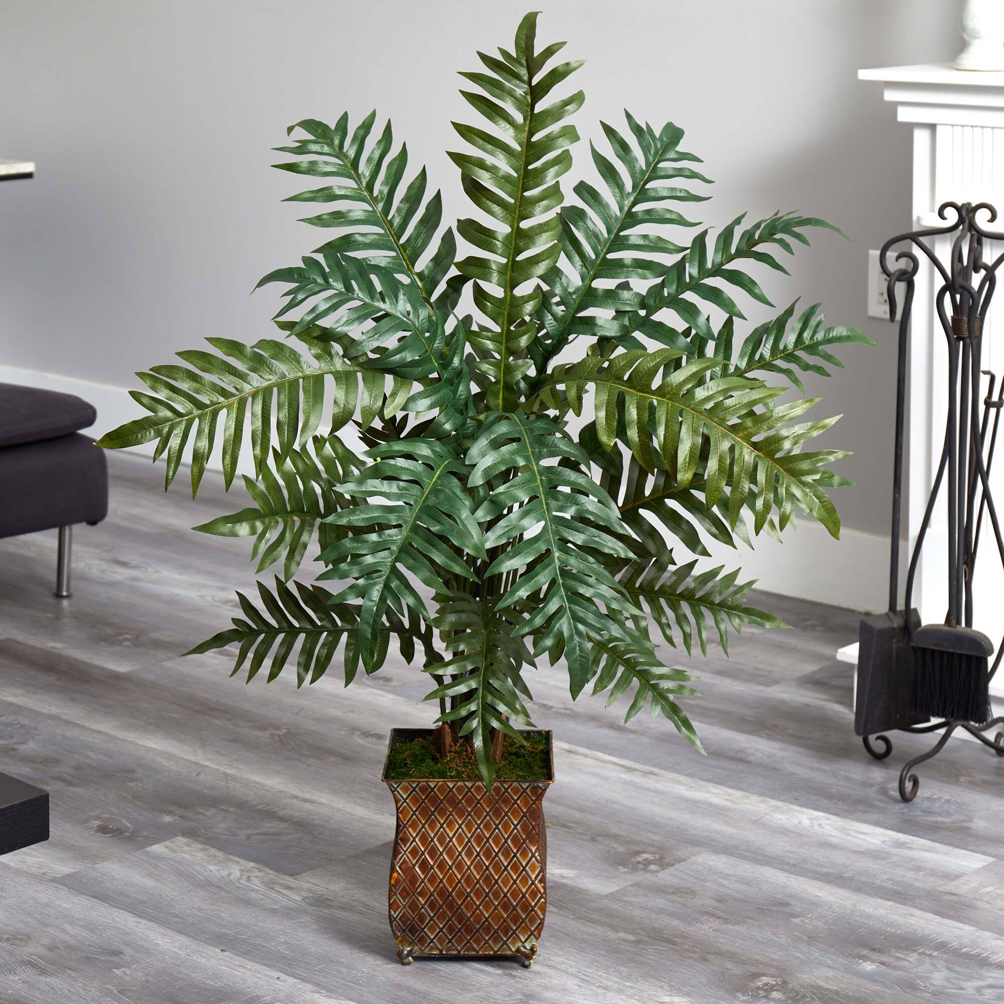 4ft. Evergreen Plant in Metal Planter